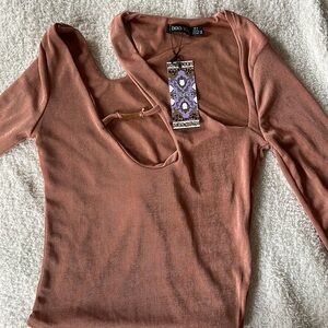 Long sleeve one shoulder body suit